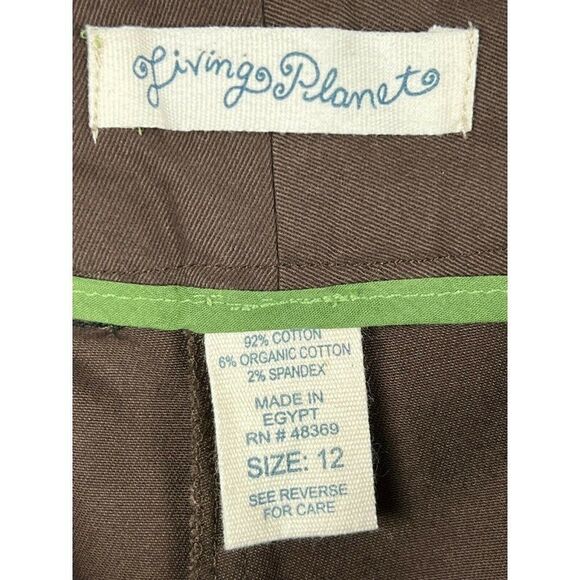 Living Planet Cotton Pants 12 Brown Womens Eco Organic Stretch Wide Leg New - Picture 6 of 7
